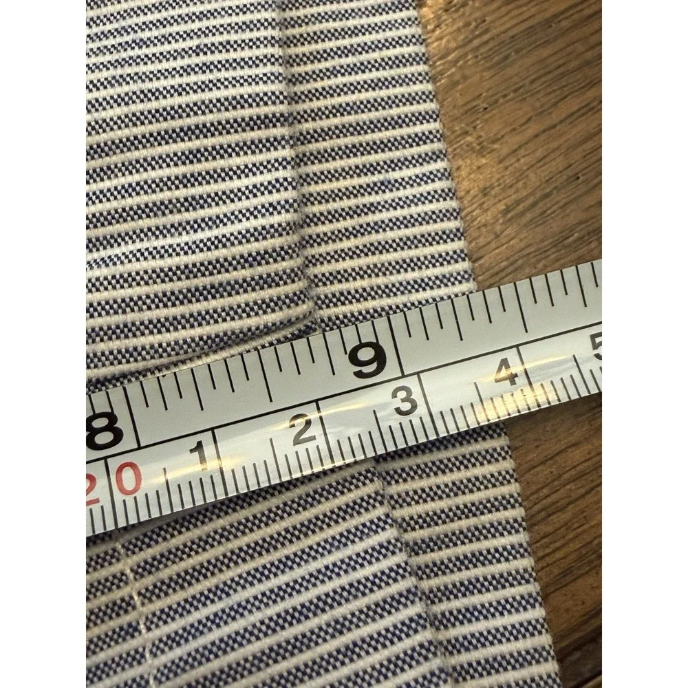 Peter Millar Men's Blue/White Striped Chino Shorts Cotton Flat Front Pockets 34